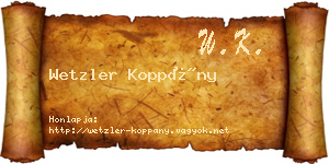 Wetzler Koppány névjegykártya